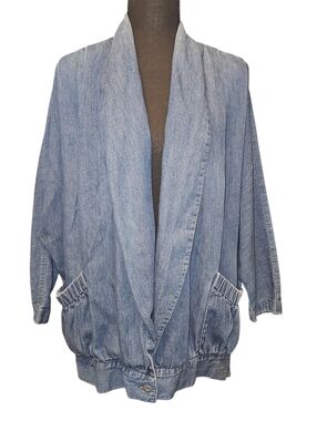 Saint Germain Vintage Women's Denim Oversized Jacket Size Large X-large